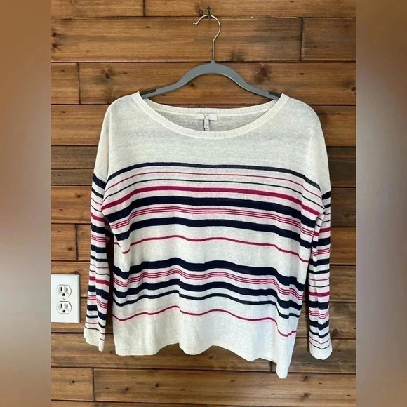 Joie 100% Linen Sweater Size XS- striped - Picture 3 of 7
